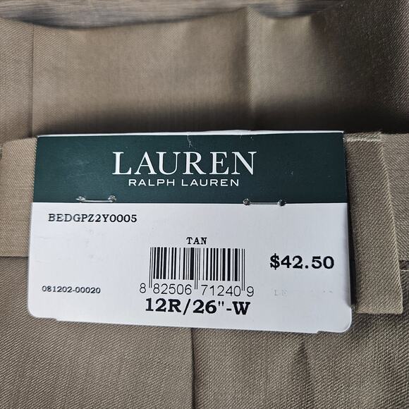 Lauren Ralph Lauren Ankle Dress Pants Tan Womens Size 12R Flatfront Business - Picture 5 of 9